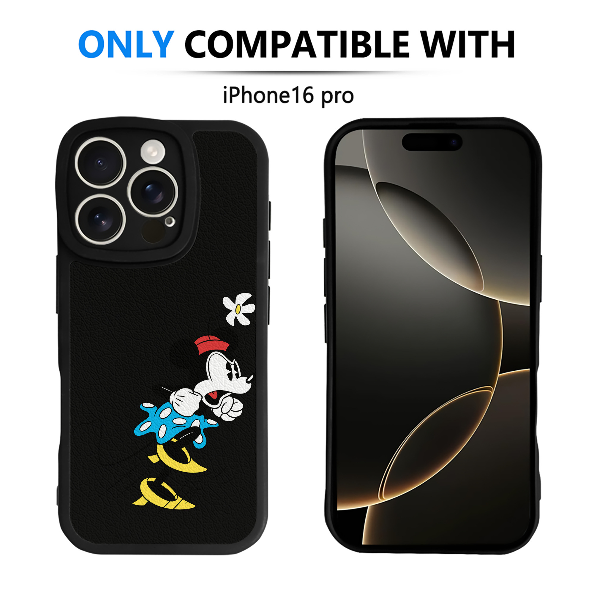（画像用） ミッキーマウス Mickey Mouse 【iPhone 16シリーズ対応】シリコンスマホケース（レザー調） 材質：シリコン